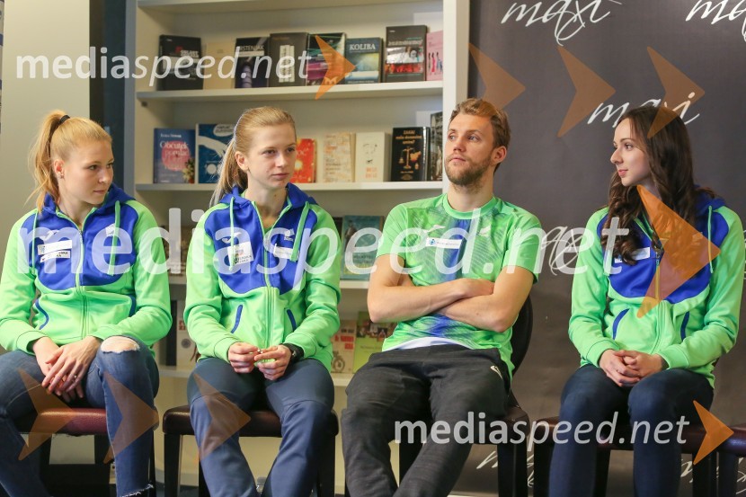  Maja Mihalinec, atletinja;  Tina Šutej, atletinja;  Žan Rudolf, atlet;  Maruša Černjul, atletinjaPredstavitev atletske reprezentance