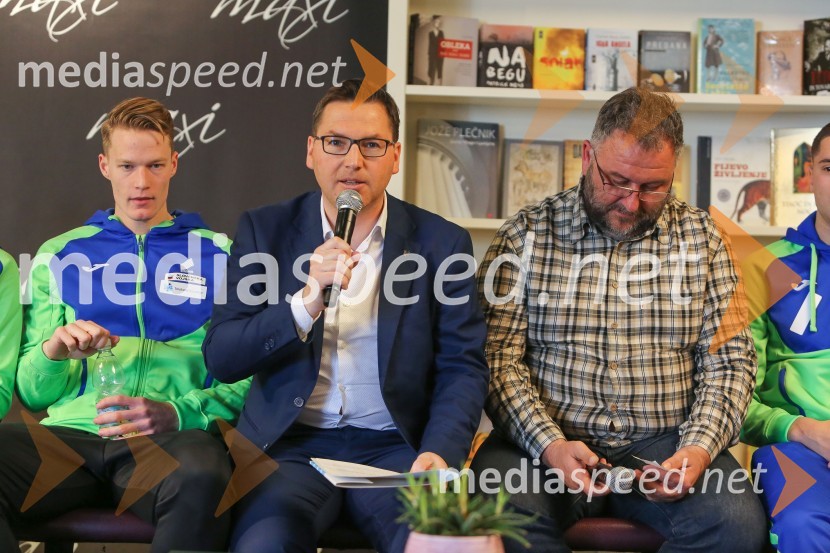  Luka Janežič, slovenski atlet;  Roman Dobnikar, predsednik Atletske zveze Slovenije;  Vladimir Kevo, atletski trener in predsednik Strokovnega sveta Atletske zveze SlovenijePredstavitev atletske reprezentance