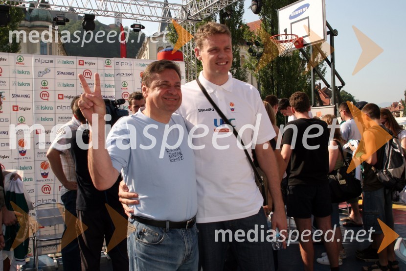 Zoran Janković, župan Ljubljane in Miha Zupan, košarkarFinale državnega prvenstva v Samsung ulični košarki