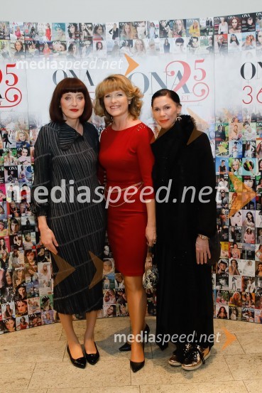  Sabina Obolnar, odgovorna urednica One in Onaplus;  Katarina Klemenc, direktorica, Korporativno komuniciranje, Lek d.d.;  Regina Križaj, balerinaSara Ahlin Doljak prejela naziv Ona 365 2018