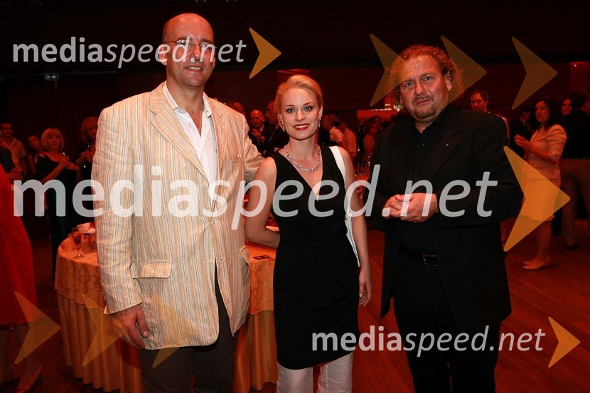 Emmanuel Villaume, dirigent, Sabina Cvilak, operna pevka in Darko Brlek, direktor Festivala LjubljanaKoncert opernih arij