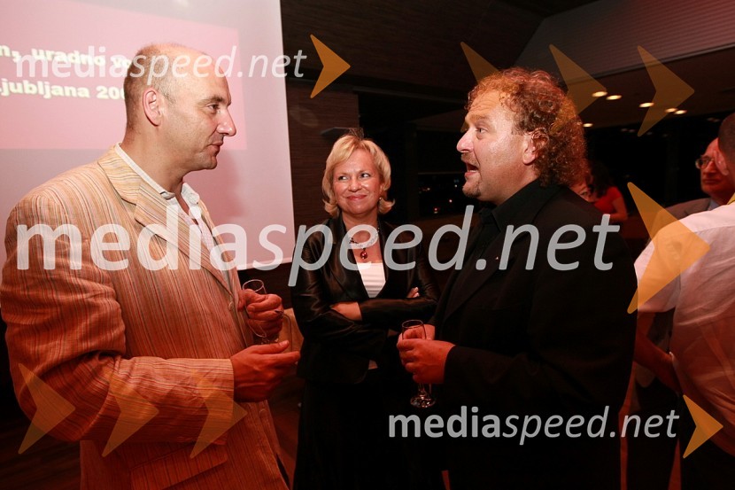 Emmanuel Villaume, dirigent, Sabrina Pečelin, vodja službe za odnose z javnostmi pri Porsche Slovenija d.o.o. in Darko Brlek, direktor Festivala LjubljanaKoncert opernih arij