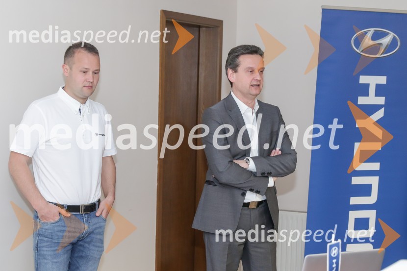  Rok Turk, rally voznik;  Marko Kajfež,  direktor prodaje in marketinga Hyundai Avto Trade, d.o.o.Hyundai i30 Fastback N, slovenska predstavitev