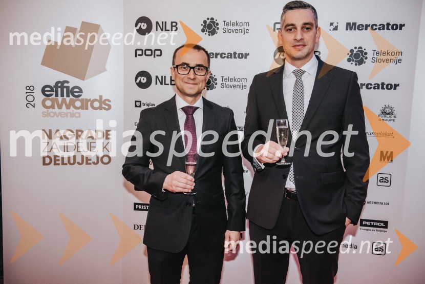  Aleš Muhič,  direktor trženja PRO PLUS;  Aljaž Krese, Pro PlusEffie Slovenija 2018, zaključna prireditev