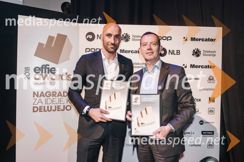  Ranko Jelača, Telekom Slovenije, d.d.;  Enzo Smrekar, predsednik uprave Droge Kolinske in glavni direktor strateškega poslovnega področja v Atlantic Grupi, predsednik SZSEffie Slovenija 2018, zaključna prireditev