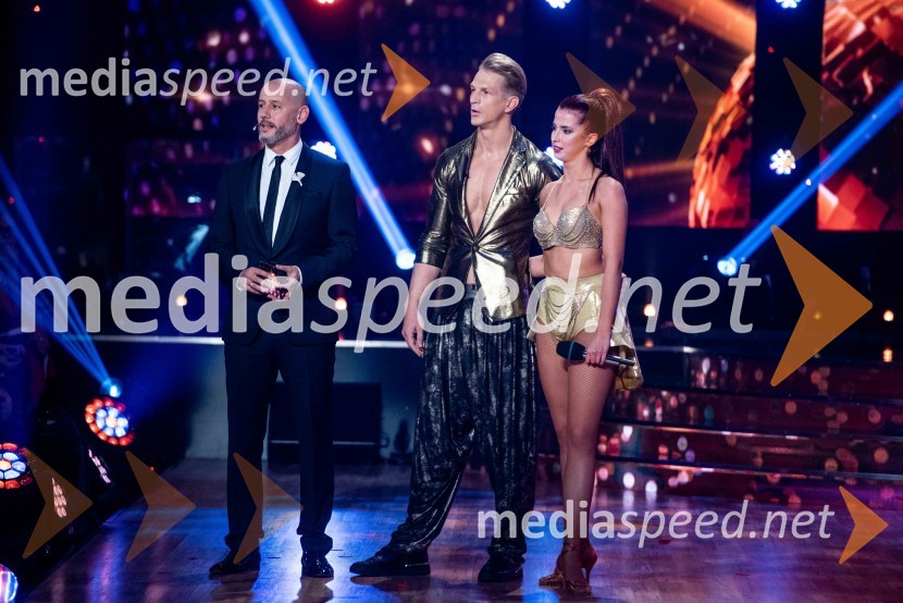  Peter Poles, televizijski voditelj;  Igor Mikić, fitnes trenes, voditelj;  Valeriya Musina, plesalkaZvezde plešejo 2019, druga oddaja