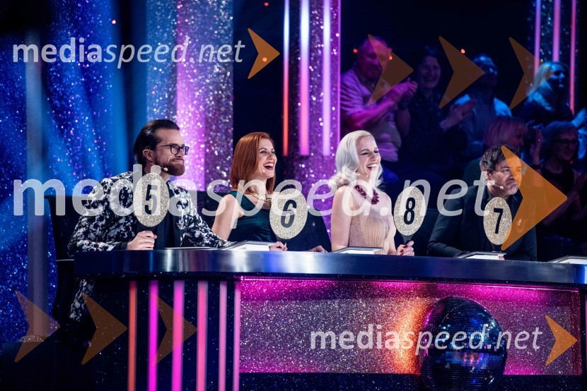  Andrej Škufca, štirikratni svetovni plesni prvak in plesni sodnik;  Katarina Venturini, nekdanja plesalka;  Nika Ambrožič Urbas, modna kreatorka in ustanoviteljica modne znamke Marija Moderna;  Lado Bizovičar, igralecZvezde plešejo 2019, druga oddaja