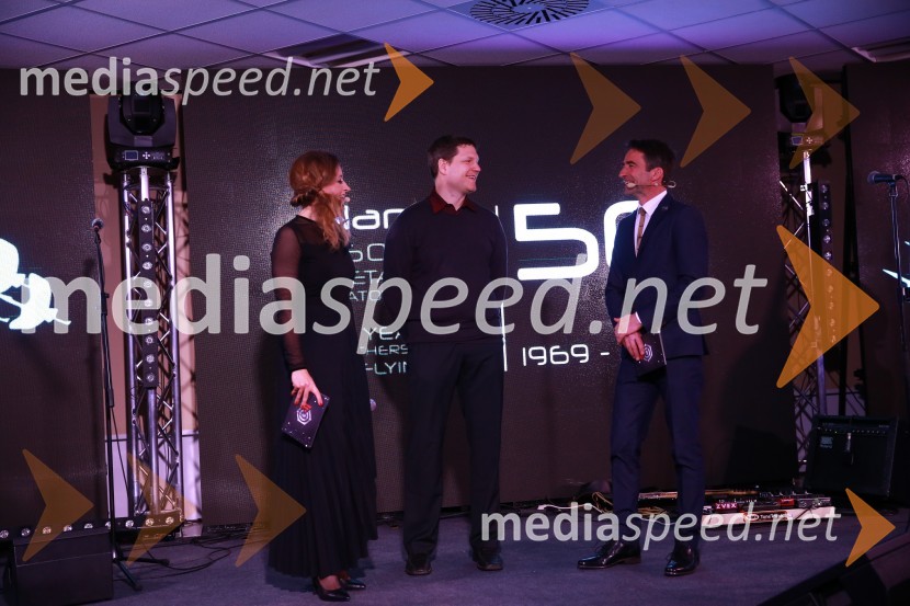  Anja Hlača Ferjančič, novinarka, RTV;  Boštjan Reberšak, urednik športnega programa Val 202; dr. Franci Petek, nekdanji smučarski skakalec in direktor SZS50 let Letalnice bratov Gorišek in 70 let športa na Radiu Slovenija