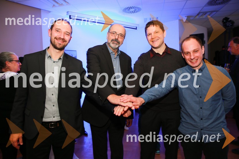  Mirko Štular, direktor Radia Slovenija;  Igor Kadunc, generalni direktor RTV Slovenija;  Boštjan Reberšak, urednik športnega programa Val 202;  Nejc Jemec, urednik jutranjega programa Val 20250 let Letalnice bratov Gorišek in 70 let športa na Radiu Slovenija