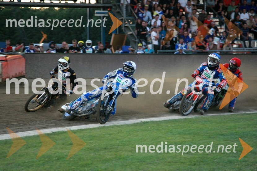 Andriy Karpov, Ukrajina, Jurica Pavlic, Hrvaška, Filip Šitera, Češka in Hynek Stichauer, ČeškaSpeedway, polfinale SP mladincev