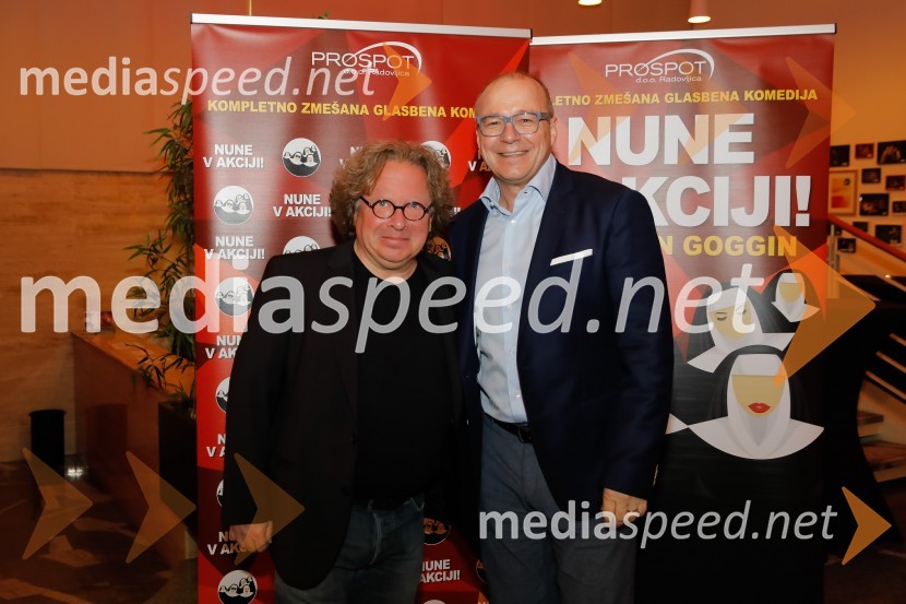  Jaša Jamnik, igralec in režiser;  Jurij Franko, direktor, Prospot, d. o. o.Nune v akciji!, premiera predstave