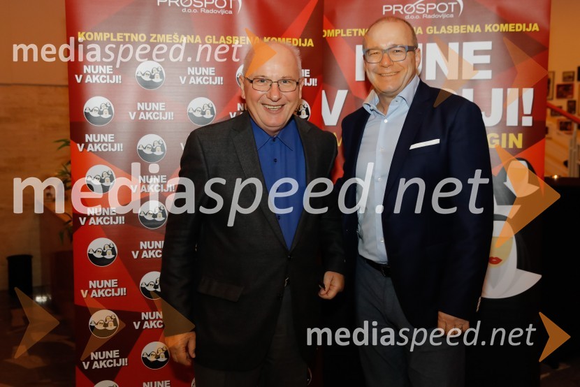  Janez Platiše, novinar in fotograf;  Jurij Franko, direktor, Prospot, d. o. o.Nune v akciji!, premiera predstave