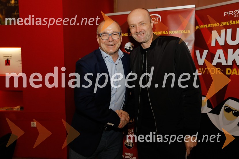  Jurij Franko, direktor, Prospot, d. o. o.;  Jure Zdovc, košarkarski trenerNune v akciji!, premiera predstave