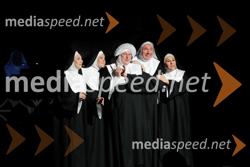  Lea  Bartha Pesek, pevka;  Simona  Vodopivec Franko, pevka, igralka;  Gojmir Lešnjak Gojc, igralec;  Marjan Bunič, pevec, voditelj, Radio Ognjišče;  Alenka Godec, pevkaNune v akciji!, premiera predstave