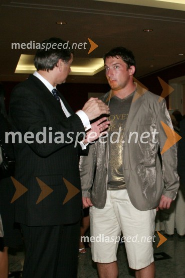 Dr. Danilo Türk, predsednik Republike Slovenije in Primož Kozmus, atletPredstavitev slovenske olimpijske delegacije - Peking 2008