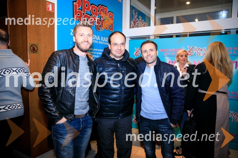  Denis Avdić, voditelj;  Leo  Oblak, predsednik uprave Infonet media d.d.;  Ranko Babić, stand up komikSeks nasveti od A do Ž, premiera komedije