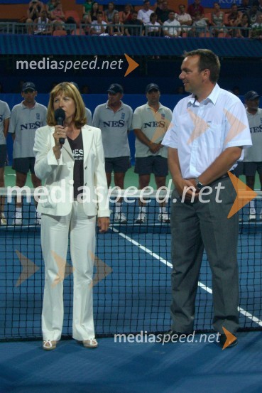 Mima Jaušovec, nekdanja teniška igralka, članica organizacijskega odbora Banka Koper Slovenia Open in zmagovalka Odprtega prvenstva v Franciji leta 1977 in Andrej Bizjak, direktor Banka Koper Slovenia OpenTeniški turnir Banka Koper Slovenia Open
