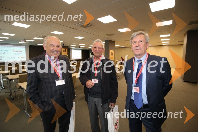 prof. dr. Karel  Jezernik, Fakulteta za elektrotehniko, računalništvo in informatiko, Univerza v Mariboru; mag. Peter Šega; prof. dr. Boris Tovornik, predsednik konference AIG'19Konferenca Avtomatizacija v industriji in gospodarstvu 2019