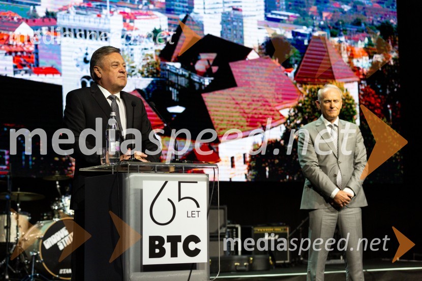  Zoran Janković, župan, Mestna občina Ljubljana;  Jože  Mermal, predsednik uprave družbe BTCPraznovanje 65-letnice družbe BTC