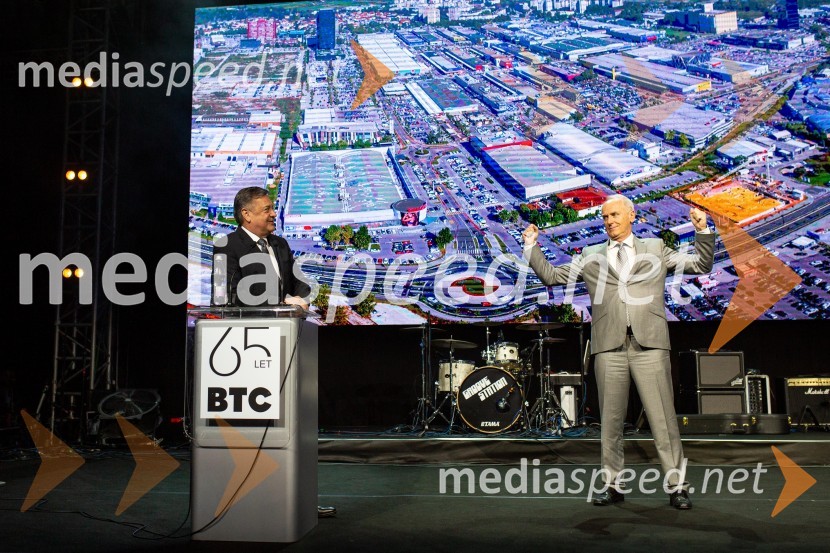  Zoran Janković, župan, Mestna občina Ljubljana;  Jože  Mermal, predsednik uprave družbe BTCPraznovanje 65-letnice družbe BTC