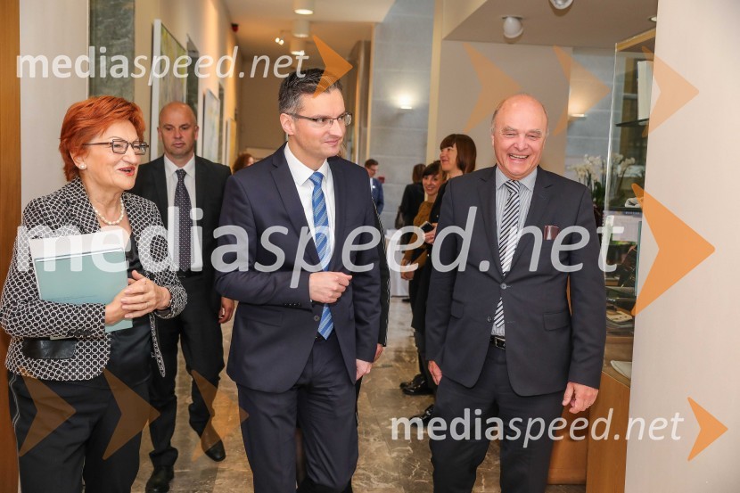 prof. dr.  Danica  Purg,  direktorica IEDC Poslovna šola Bled;  Marjan  Šarec, predsednik Vlade Republike Slovenije; Nj. Eksc. Klaus Reidel, veleposlanik Zvezne republike NemčijeDan slovensko-nemškega gospodarstva 2019