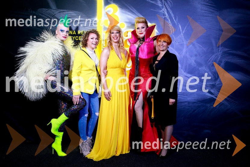  Miha Kavčič, tekmovalec resničnostnega šova Kmetija 2018;  Sonja Rigler, stilistka;  Darja Lesjak, center manager Citycenter Celje;  Christa Žentiily - Salomé;  Nena Horvat, vodja marketinga Citycenter Celje13. nadstropje, modni spektakel Citycenter Celje