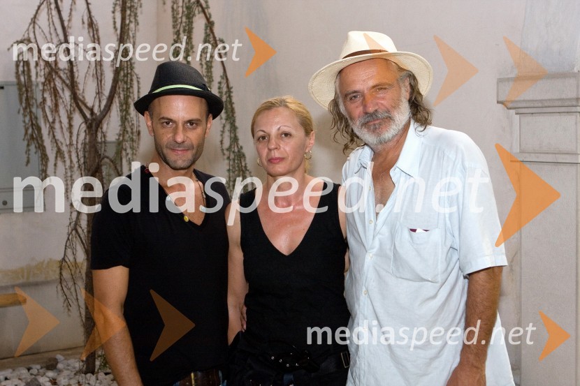 Tomaž Pandur, režiser, Livija Pandur, dramaturginja in Rade Šerbedžija, igralecFestival Festiko: predstava Tesla Electric Company