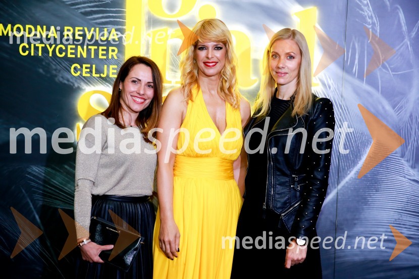  Edina Kerpan, SES;  Darja Lesjak, center manager Citycenter Celje;  Janja Križman, SES13. nadstropje, modni spektakel Citycenter Celje