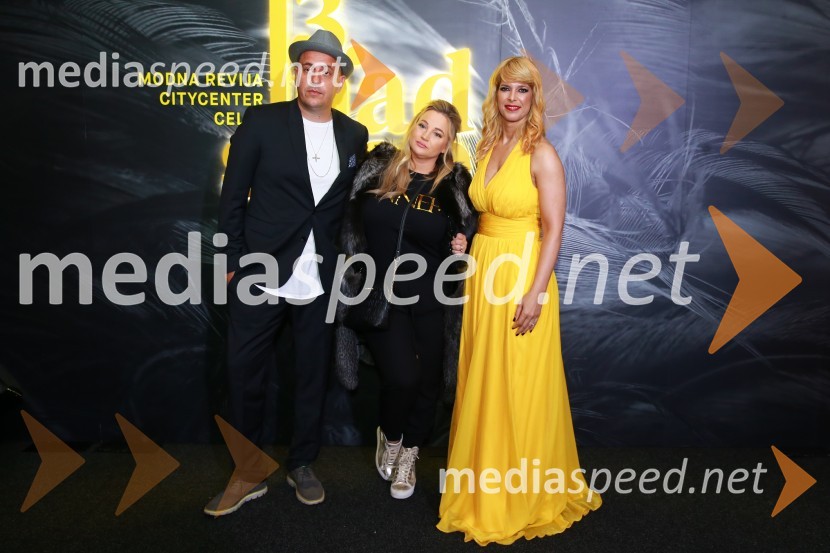  Boštjan Čukur, raper, 6 Pack Čukur;  Nika  Čukur,  ShowRoom events;  Darja Lesjak, center manager Citycenter Celje13. nadstropje, modni spektakel Citycenter Celje