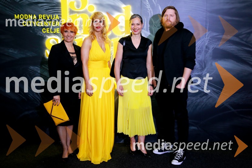  Nena Horvat, vodja marketinga Citycenter Celje;  Darja Lesjak, center manager Citycenter Celje;  Urša Culiberg, fotografinja;  Gregor  Žakelj, Art Director, VBG design studio13. nadstropje, modni spektakel Citycenter Celje