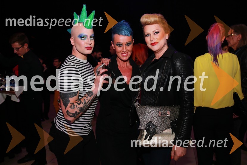  Miha Kavčič, tekmovalec resničnostnega šova Kmetija 2018; mag. Mateja Slamnik Kos, vodja korporativnega komuniciranja, Loterija Slovenije;  Christa Žentiily - Salomé13. nadstropje, modni spektakel Citycenter Celje