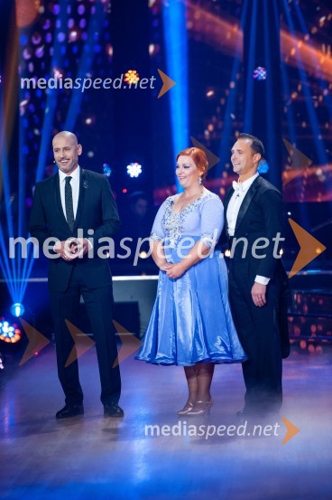  Peter Poles, televizijski voditelj;  Klara Lorger, pevka, ansambel Vihar;  Jernej Brenholc, plesalecZvezde plešejo 2019, osma oddaja