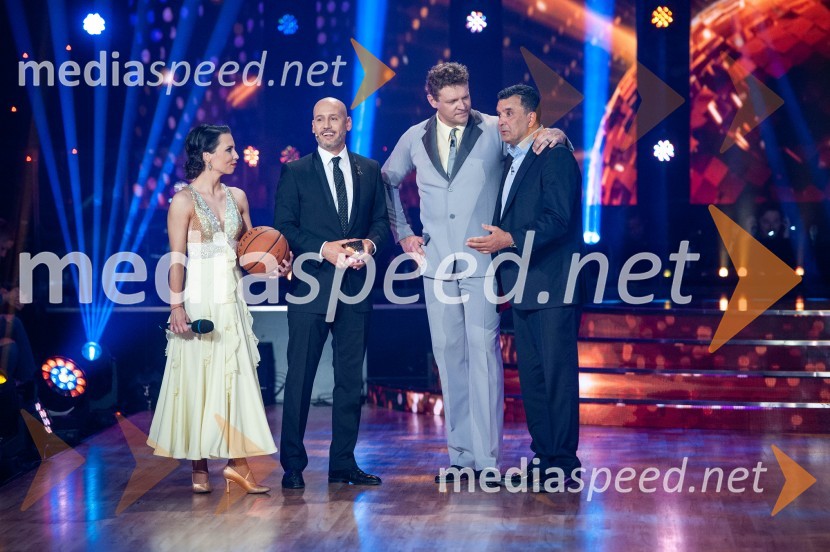  Maja Geršak, plesalka;  Peter Poles, televizijski voditelj;  Miha Zupan, košarkar;  Vangelis Angelou, košarkarski trenerZvezde plešejo 2019, osma oddaja