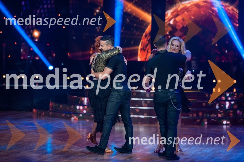  Klara Lorger, pevka, ansambel Vihar;  Miha Perat, plesalec;  Jernej Brenholc, plesalec;  Špela Grošelj, pevkaZvezde plešejo 2019, osma oddaja