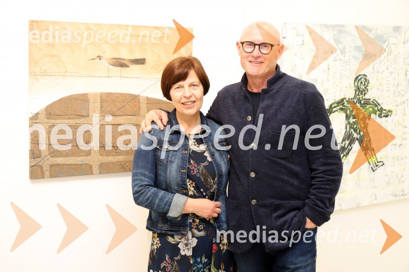  Bojana Šarkanj, lastnica Galerije Hest;  Emil Šarkanj, lastnik Galerije Hest, nekdanji predsednik Rotary kluba MariborGalerija Hest, 30 let delovanja