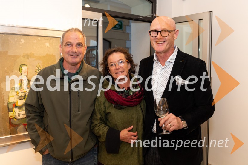  Marij Vrenko, slikar;  Vesna Vrenko, slikarka;  Emil Šarkanj, lastnik Galerije Hest, nekdanji predsednik Rotary kluba MariborGalerija Hest, 30 let delovanja tudi v Ljubljani