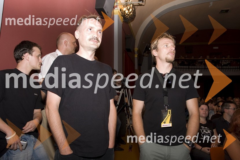 Ludvik Bagari, igralec in Borut Horvat, organizator in nekdanji član skupine Posodi Mi JürjaGrossmanov festival filma in vina, 3. dan