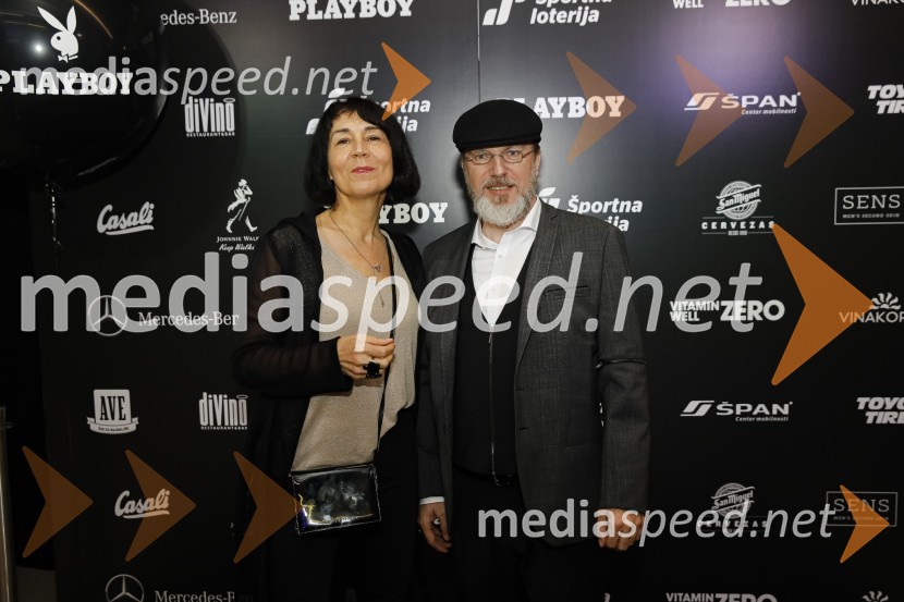  Zlata Zavašnik, Sens;  Borut Omerzel, glavni in odgovorni urednik Playboy SlovenijaPlayboy zabava 2019