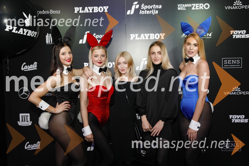  Neža Tavčar, make-up artist, model;  Sara Oblak Rolih, model;  ... ;  ... ;  ... Playboy zabava 2019
