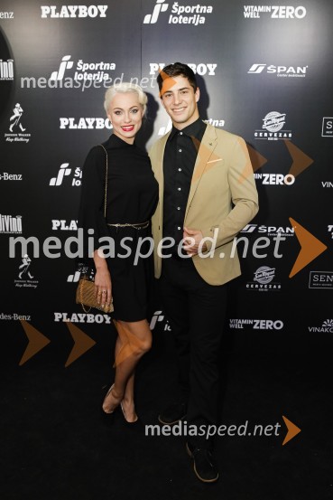  Svetlana Cigoj, model, trenerka športnih plesov;  Franko Bajc, zmagovalec resničnostnega šova Kmetija 2018Playboy zabava 2019