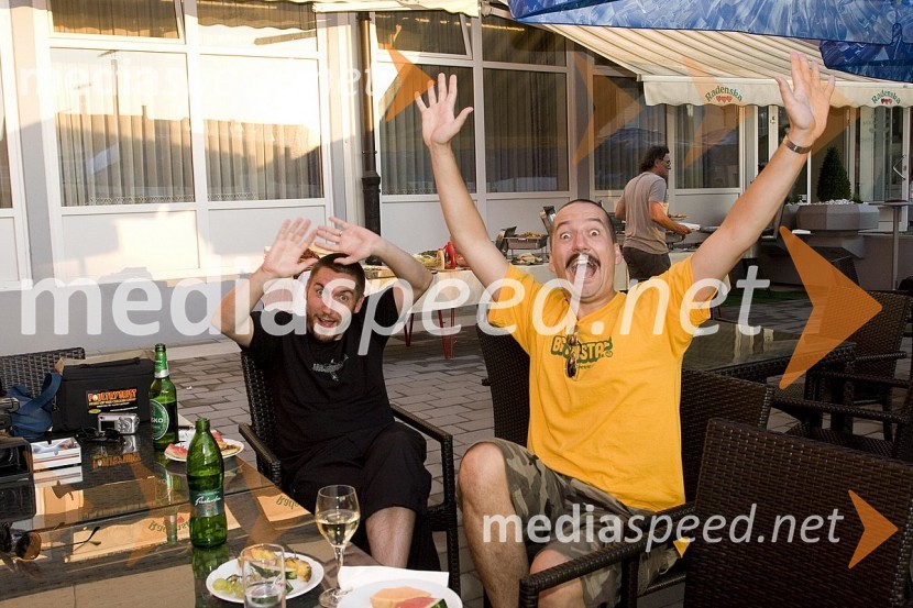 Marko Mihelinec in Velimir Grgič, vodja Žuti titlGrossmanov festival filma in vina, 6. dan