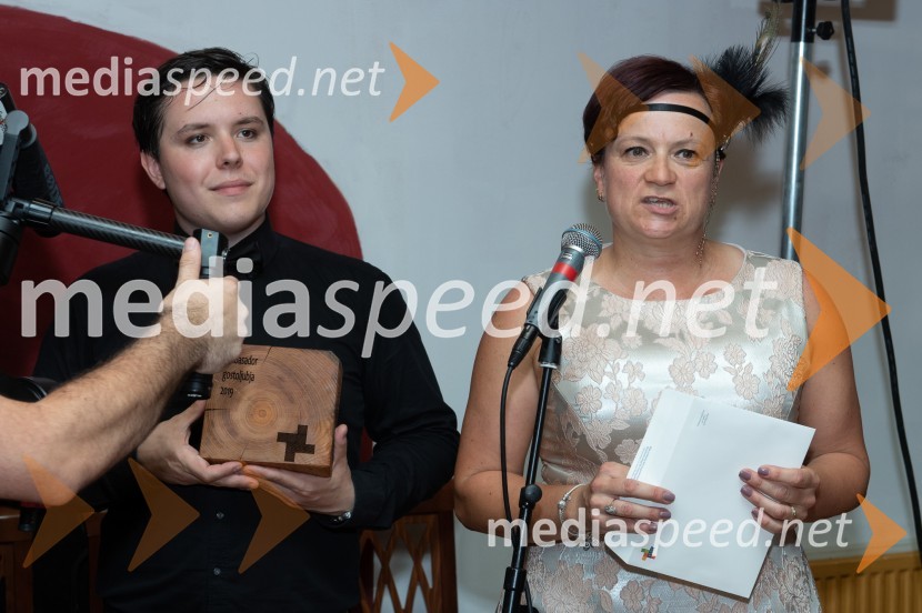  Vito Zakrajšek Čahuk, ambasador gostoljubja 2018; dr. Tanja Angleitner Sagadin, VSGT MariborAmbasadorja VSGT sta Jure Dretnik in Žiga Sledič
