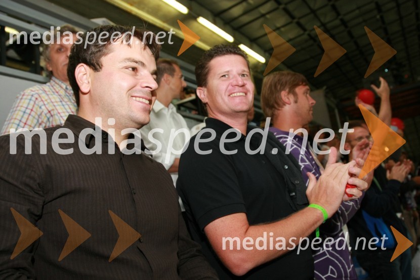 Aleksander Žist, direktor Radia Center in Marko Kolbl, lastnik radia CenterSlovenija : Hrvaška, nogomet, prijateljska tekma, zakulisje