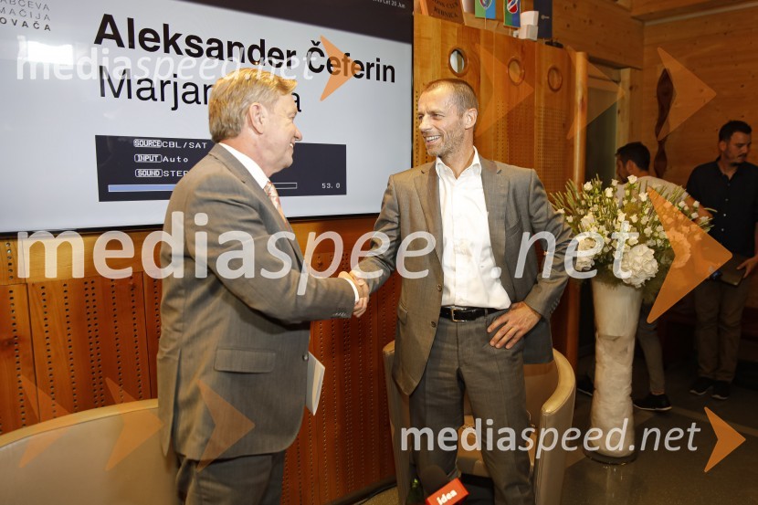  Marjan Dora, novinar, urednik;  Aleksander Čeferin, odvetnik in predsednik UEFEPogovorni večer z Aleksandrom Čeferinom