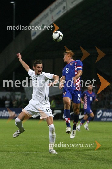 Milivoje Novakovič, slovenski nogometaš in Dario Šimić, hrvaški nogometašSlovenija : Hrvaška, nogomet, prijateljska tekma, zakulisje