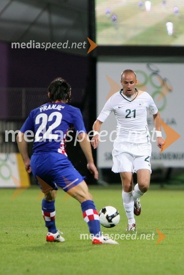 Danijel Pranjić, hrvaški nogometaš in Mišo Brečko, slovenski nogometašSlovenija : Hrvaška, nogomet, prijateljska tekma, zakulisje