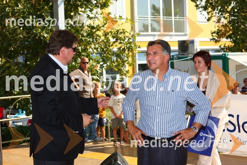 Igor Bavčar, predsednik uprave Istrabenz in nekdanji vodja Odbora za varstvo človekovih pravic in Tomislav Klokočovnik, izolski županSprejem Vasilija Žbogarja v Izoli