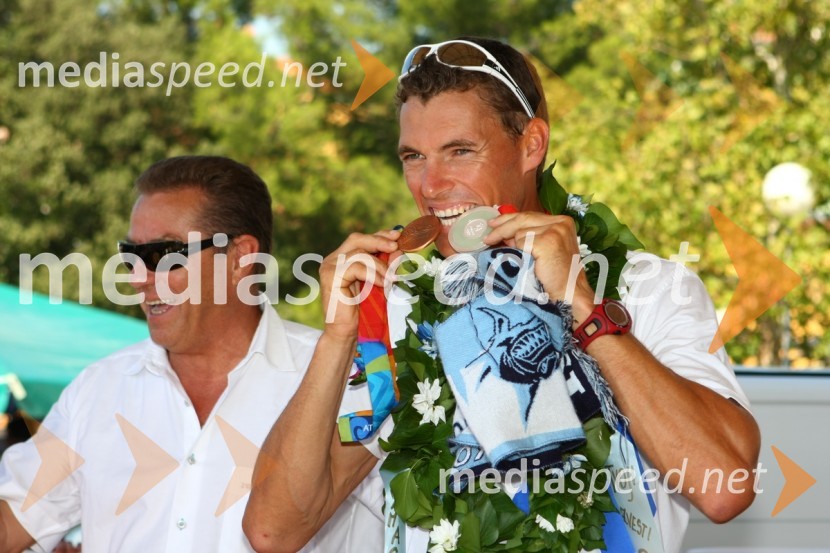 Slavko Žbogar, Vasilijev oče, in Vasilij Žbogar, olimpijski jadralecSprejem Vasilija Žbogarja v Izoli