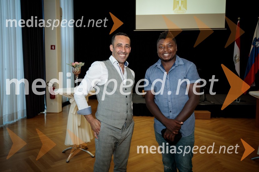  Mahmud Al-khatib, glasbenik;  Daniel Nzotam, direktor zavoda Zavod Afriška VasEgiptovski nacionalni dan, praznovanje in sprejem egiptovskega veleposlanika