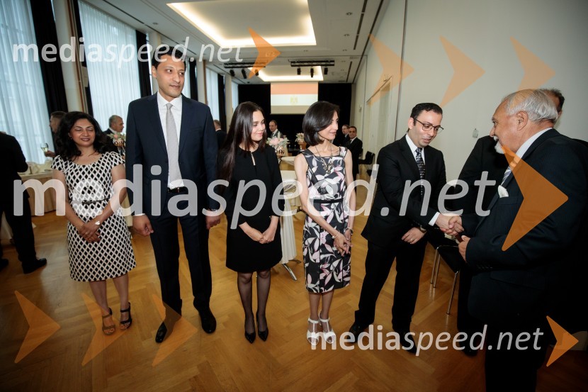  Rania Mohamed Abusrie;  Haitam Attia, finančni ataše;  Yasmine Akef, tretja sekretartka, veleposlaništvo Arabske Republike Egipt;  Nermeen Sayed;  Osama Rihan, namestnik veleposlanika Arabske republike Egipt;  Samir Amarin, častni generalni konzul JordanijeEgiptovski nacionalni dan, praznovanje in sprejem egiptovskega veleposlanika